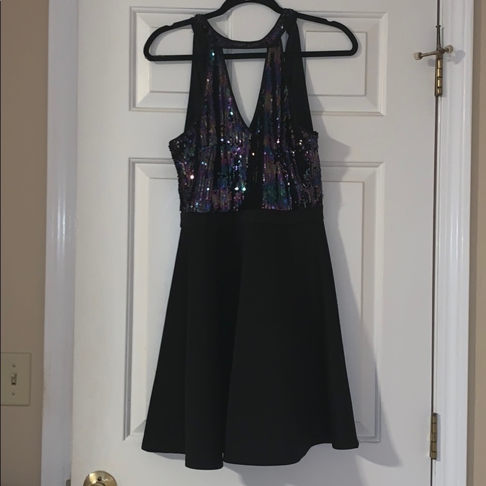 Francesca’s size medium black sequin dress